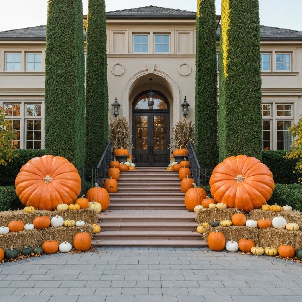 Beautiful front porch with pumpkins 6