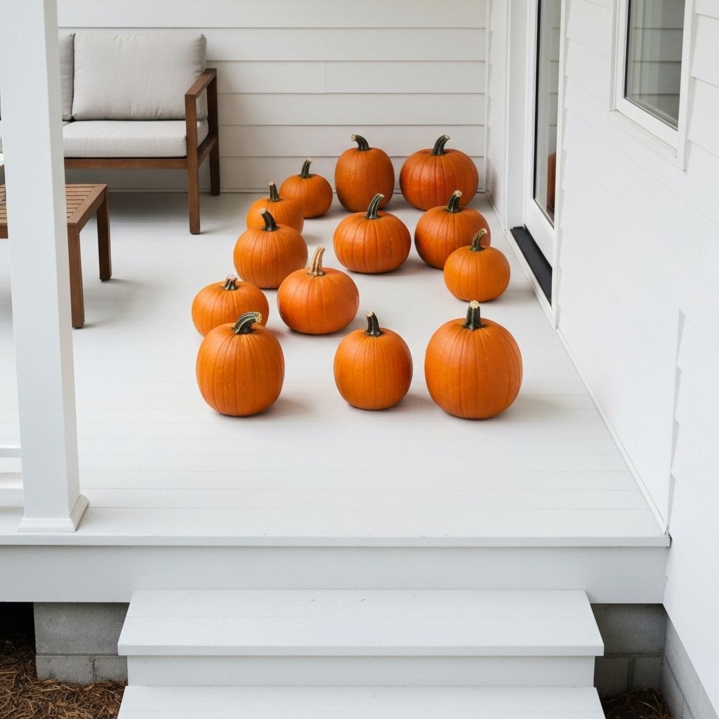 Beautiful front porch with pumpkins 7